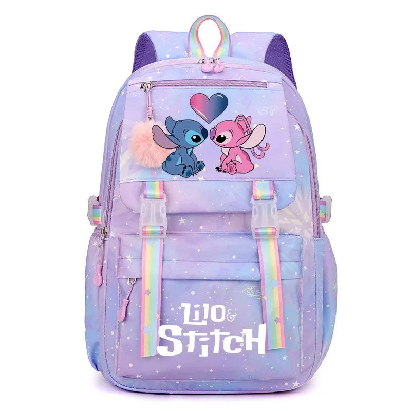 Cartoon Lilo Stitch Printed Backpack Teenger Girl Boy Schoolbag Kawaii Student Children Schoolbag Laptop Bookbag Travel Bag GlowCart