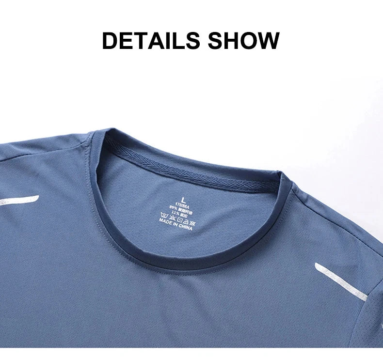 CHRLCK Men's Running Quick Drying T-shirts Breathable Hiking GlowCart