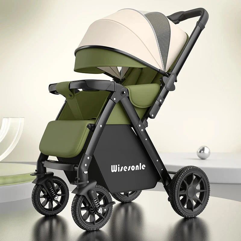 Upgraded Baby Strollers can Sit and Lie Down High Landscape Lightweight Folding Two-way Stroller Children Stroller GlowCart