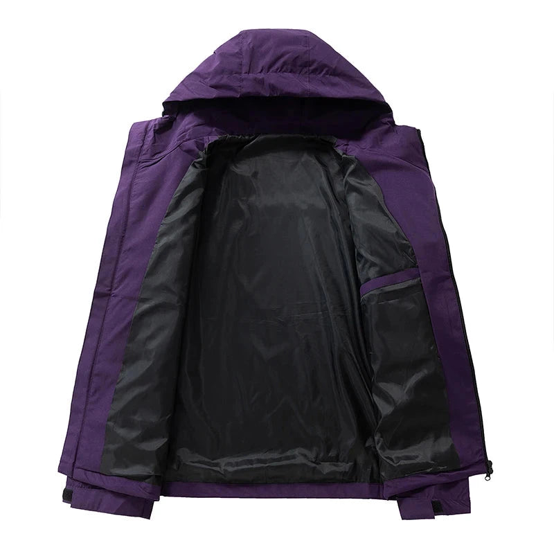 CHRLCK Men's Waterproof Hiking Jacket Purple Women Windproof GlowCart