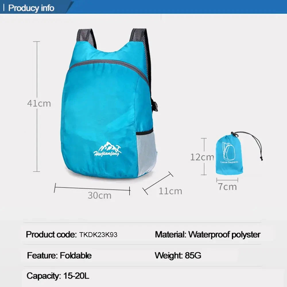 20L Lightweight Packable Backpack Foldable Ultralight GlowCart
