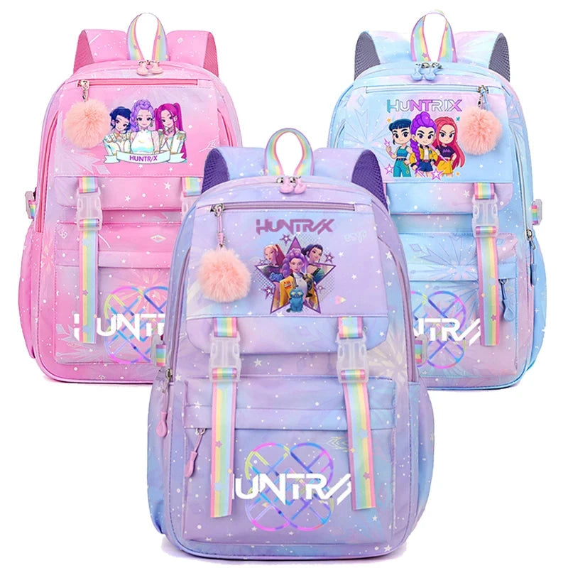 KPop Demon Hunters Backpack High-capacity Kids Knapsacks Movie Music Girl School Schoolbags Cartoon Anime Student Rucksack GlowCart