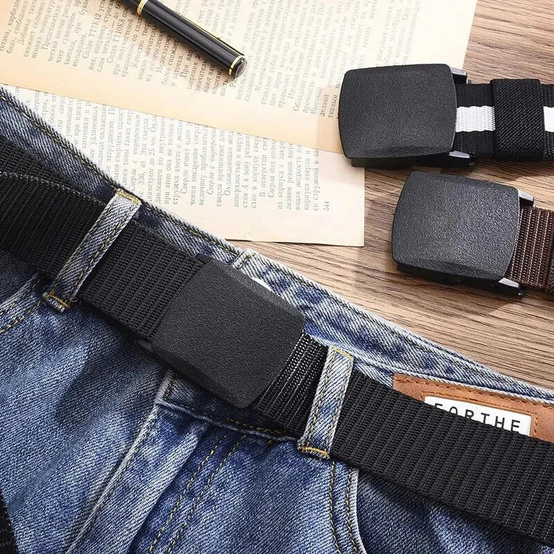 Men's Belt Outdoor Casual Canvas Belt Metal Free Training GlowCart