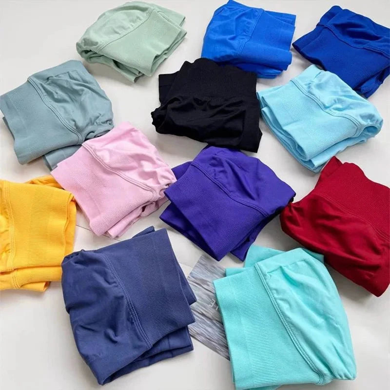 Impact Shorts Low Ribbed Waist Band Yoga Shorts Legging Seamless Scrunch Workout Gym Shorts Booty Hight Stretch Fitness Tights GlowCart