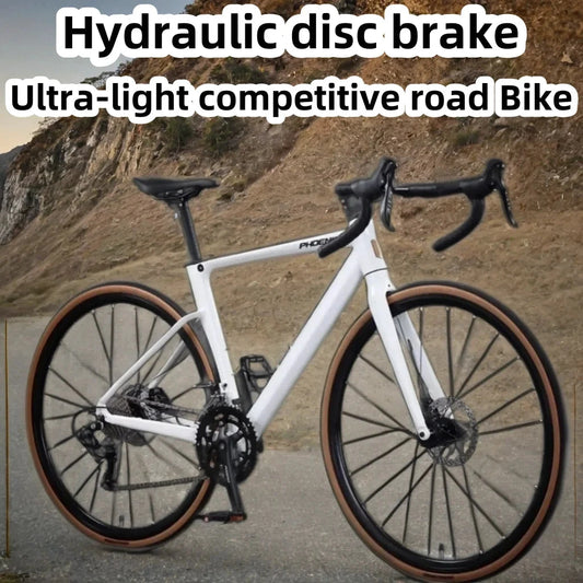 32mm Aluminum Alloy Frameset Gravel Bike 18 Speed Road Bike Hydraulic Disc Brake Racing Bicycle Wheelset 700x28C Internal wiring GlowCart