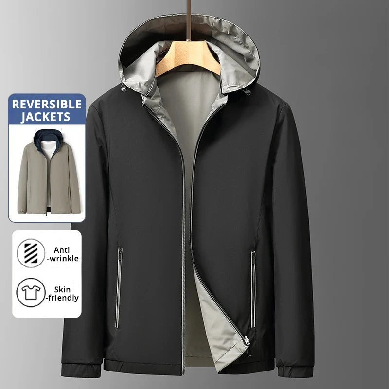 Premium Reversible New Men Waterproof Detachable Hood GlowCart