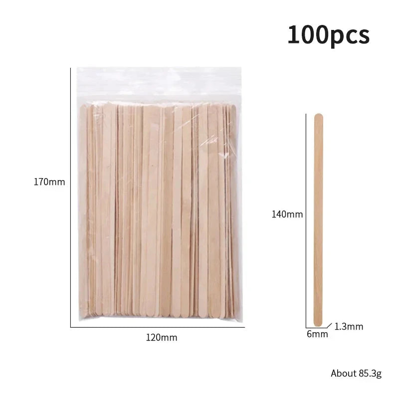 50/100/200PCS Disposable Wood Stick Beauty Spatulas Log Hair GlowCart