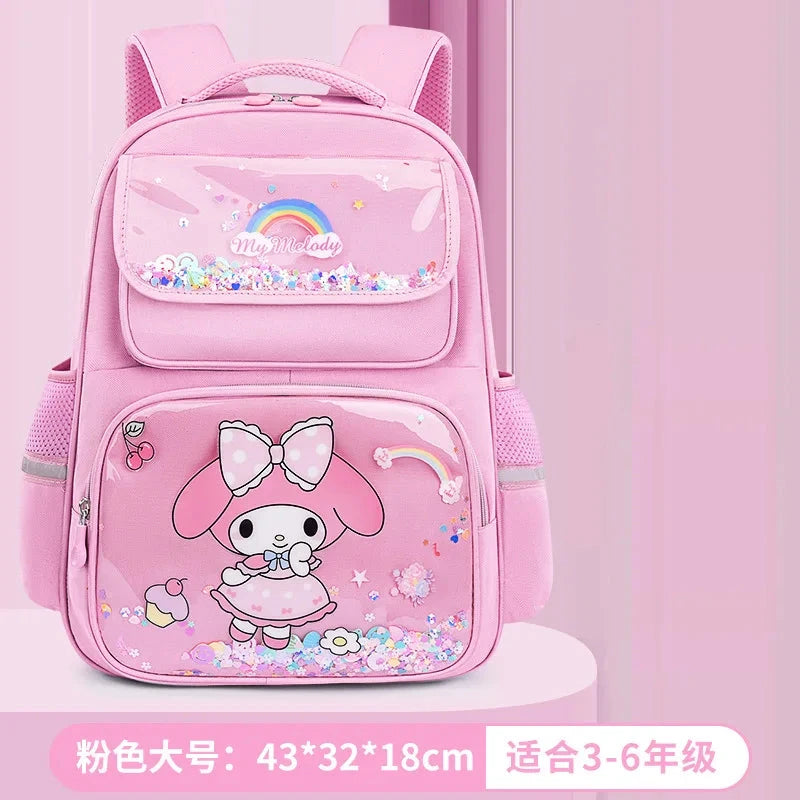 Pupil Schoolbag Backpack Lightweight Student Large Capacity Children's Cute Bags Cinnamoroll  Kuromi Sanrio My Melody Child GlowCart