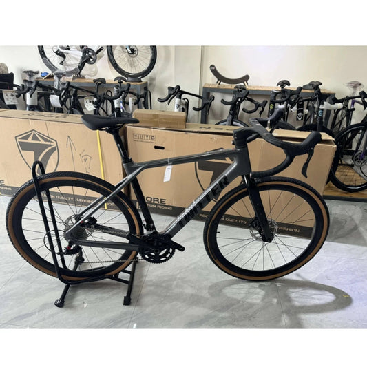 GRAVEL X Carbon Fiber Twitter Gravel Bike Gravel V1 Carbon Fiber Road Bicycle 24 Speed Hydraulic Disc Brake Hidden Cable 40C GlowCart