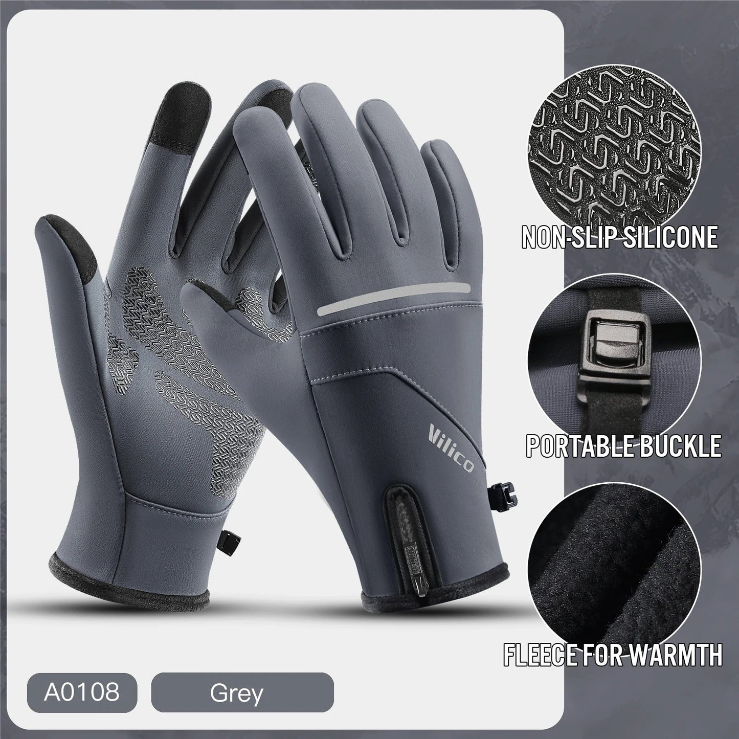 Winter Gloves Men Cycling Bike Women Thermal Fleece Cold Wind Waterproof Touch Screen Bicycle Warm Outdoor Running Skiing Mitten GlowCart