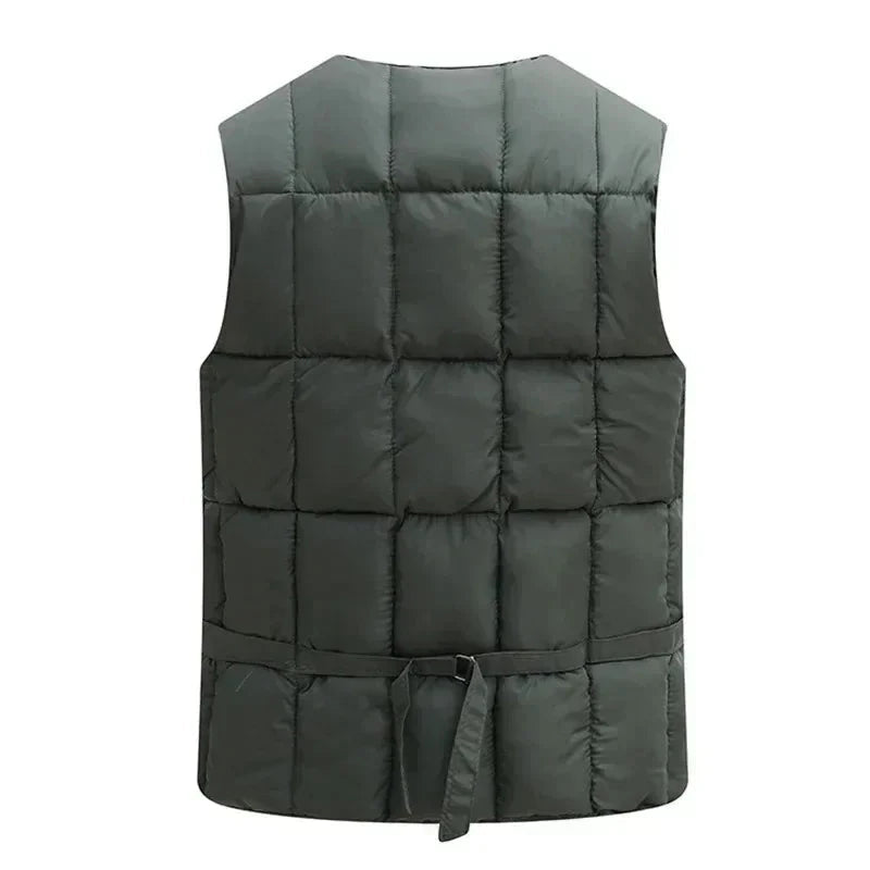 Classic Multi-Pocket Men's Padded Vest Winter Warm GlowCart