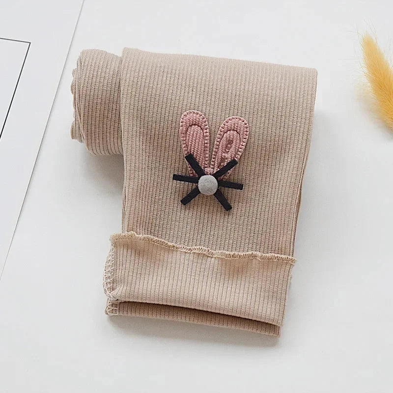 Kids Leggings Bunny Trim Slim-fit Leggings Girls Pants Kids Wears for Girls Leggings 2 To 7 Years Leggins for Kids Girl GlowCart