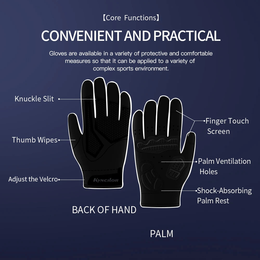 Spring Autumn MTB Cycling Gloves Breathable Non-Slip Shock-Absorbing Touch Screen Black Tactical Gloves Motorcycle Gloves Men GlowCart