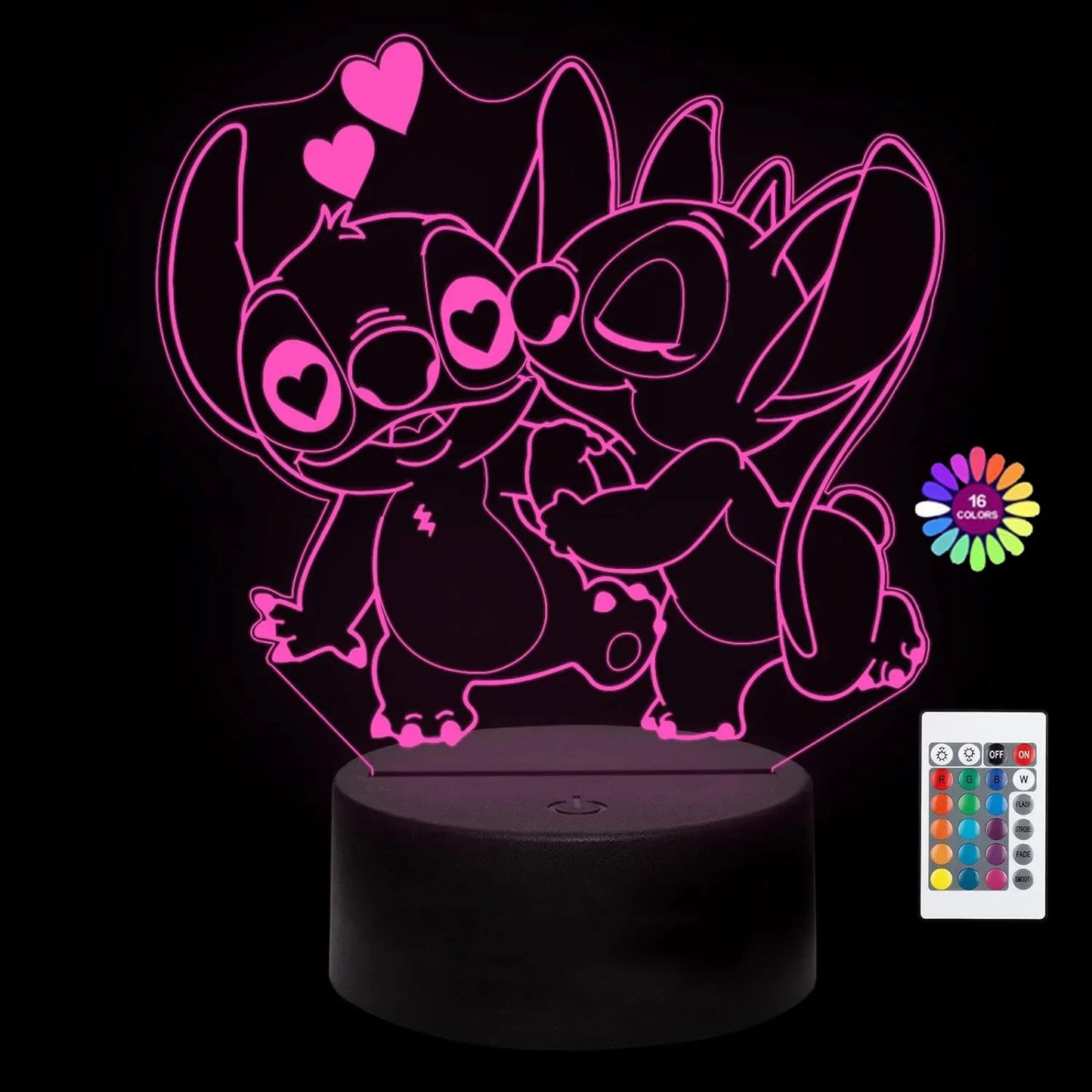 3D Illusion Stitch Night Light with Remote Control and Smart