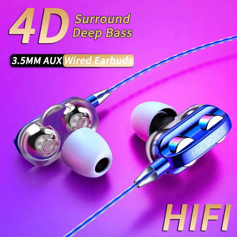 3.5mm Wired Headphones Noise Canceling In-Ear Sports GlowCart
