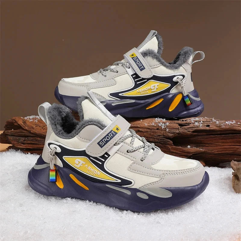 Winter Children Sneaker Shoes Fashion Platform Kids Boys Cotton Sneaker Warm Plush Casual Sports Tennis Shoes GlowCart