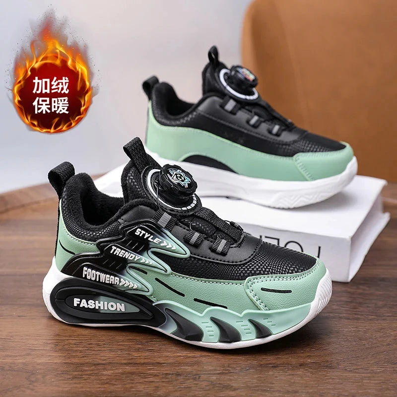 Winter Children Shoes Warm Boys Sneaker Luxury Plush Kids Snow Cotton Sneaker Casual Sports Walking Shoes for Boy 4-10Y GlowCart