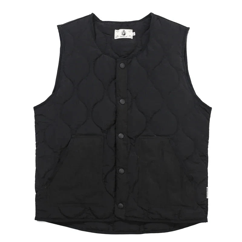 Vintage Cotton Padded Vest Mens Sleeveless Quilted Jacket GlowCart