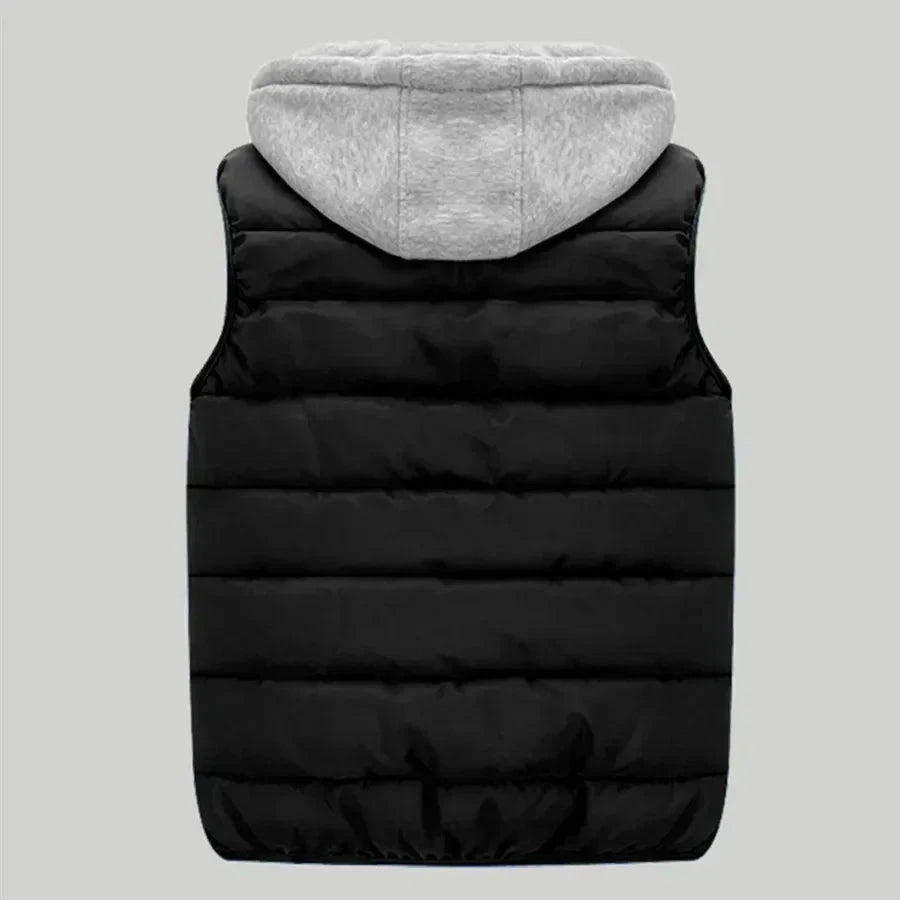 Men's Padded Vest Autumn Winter Hooded Jackets Outerwear GlowCart