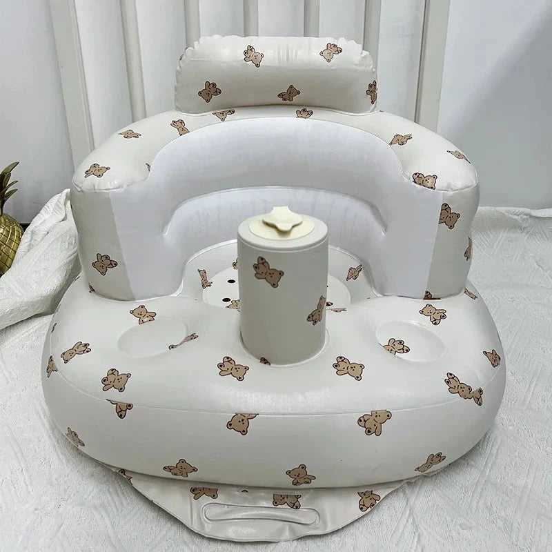 INS Multifunctional Baby Children Inflatable Bathroom Sofa PVC Inflatable Folding Seat Learn Dinner Chair Portable Stool Infant GlowCart