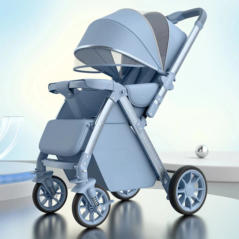 2-in-1 Reversible Lightweight Stroller with Convertible High-view Seat and Foldable Compact Design for Newborns and Toddlers GlowCart