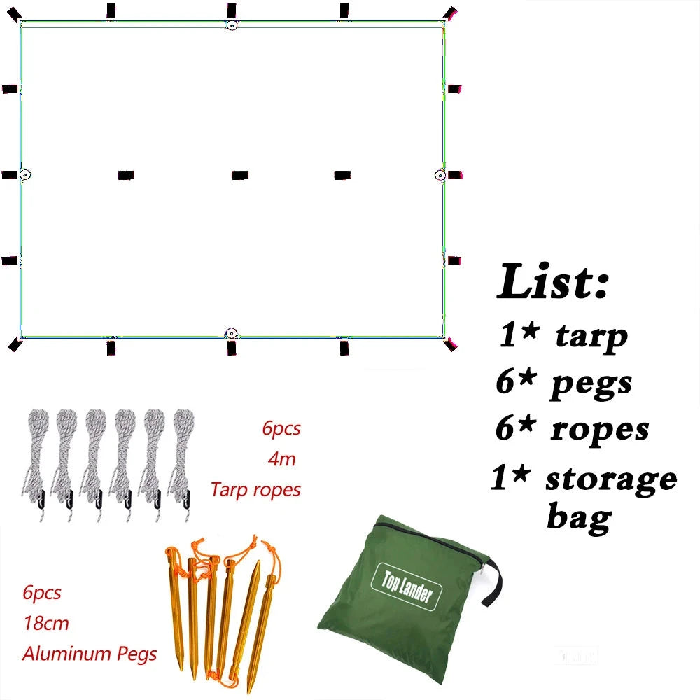 Waterproof Tent Tarp 19 Hang Points Survival Tent Outdoor GlowCart