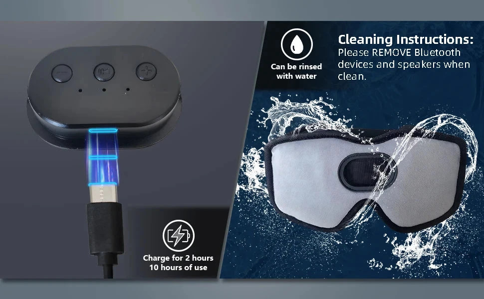 Bluetooth Eyemask, Wireless Bluetooth Headphones Sleep GlowCart