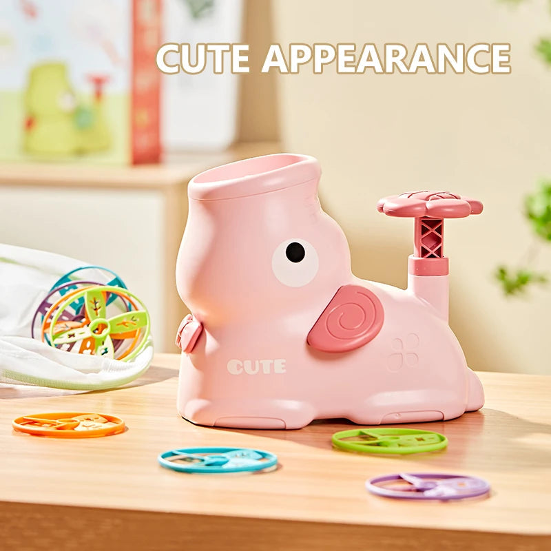 Air Launcher Flying Saucer Toy Cartoon Dinosaur Foot Launchers Outdoor UFO Disc Saucer Kids Jump Sport Games Toy for Boys GlowCart