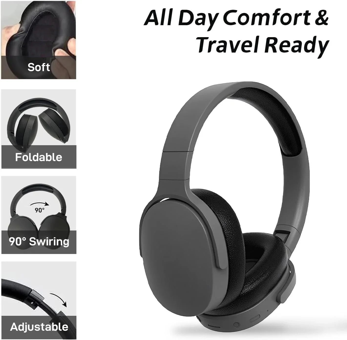 Original P2961 Bluetooth 5.3 Headphone Gaming Wireless Foldable Headset HiFi Powerful Bass Earphones Built-in Mic GlowCart