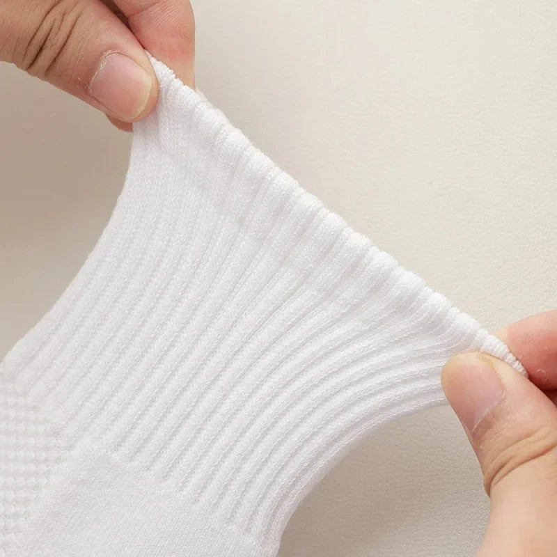 1pc 4pcs 5pcs 10pcs Socks Men's Cotton Spring Towel Bottom with Velvet Mid-tube White Stockings Thickened Sports Basketball Sock GlowCart