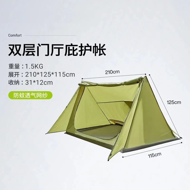 Outdoor Hiking Ultralight Shelter 1-2 Person 3 Season 210T GlowCart