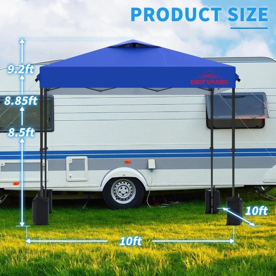10x10 Pop Up Canopy Tent with Sidewalls Easy Up Heavy Duty GlowCart