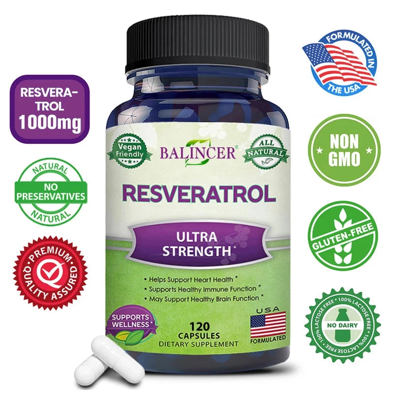 Balincer Resveratrol Capsules Support Cardiovascular Health, GlowCart