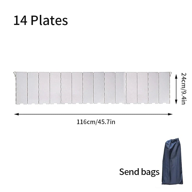 Stainless Steel Foldable Gas Stove Windshield 12/14/16 GlowCart