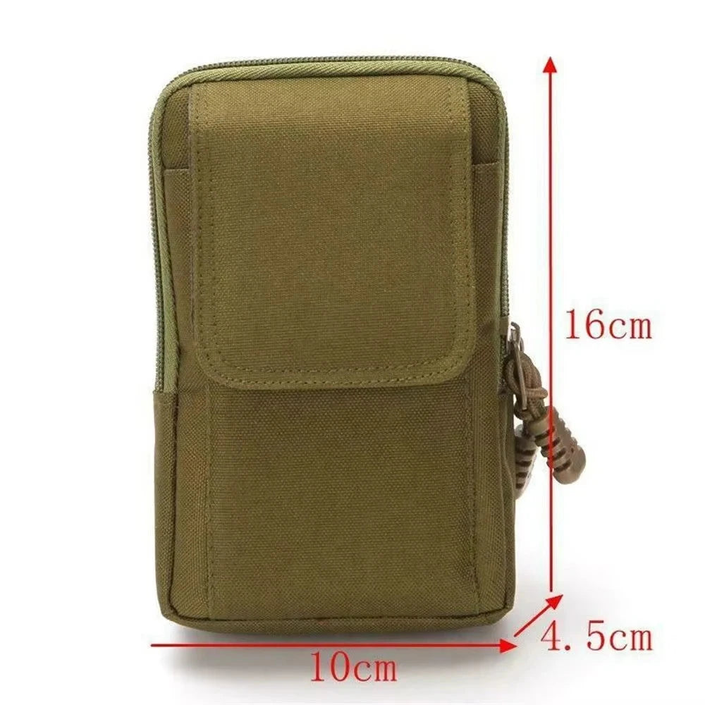6.5 Inche Men Tactical Pouch Belt Waist Pack Bag Small Pocket Military Waist Pack Running Pouch Travel Camping Bags Soft Back GlowCart
