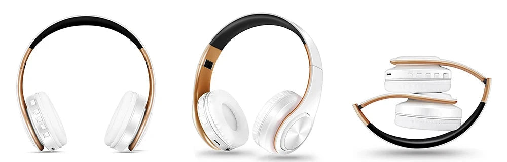 Men Gift Gold Wireless Headphones Bluetooth Earphone Stereo GlowCart