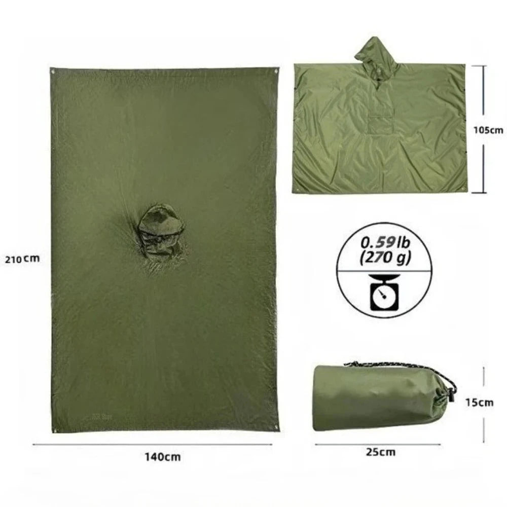 Outdoor Military Raincoat Waterproof Poncho For Camping GlowCart