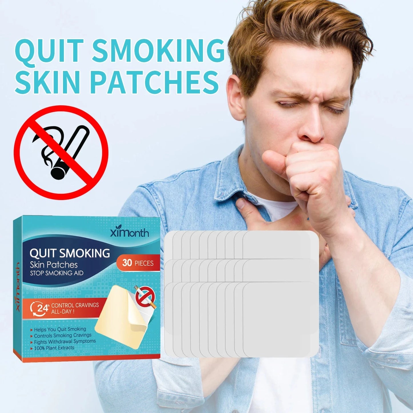 30Pcs Smoking Cessation Patch Health Patch Assisted Smoking GlowCart