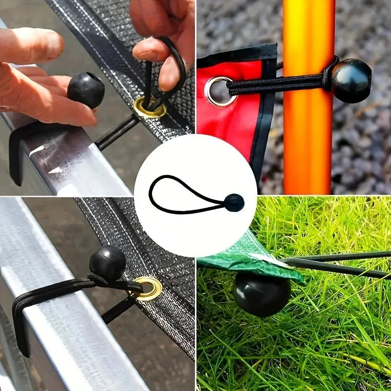 10pcs Bungee Ball Tarps Canvas Tarpaulin Flagpole Ties Cord GlowCart