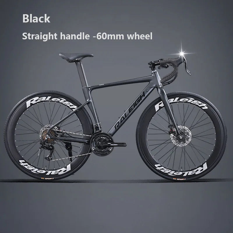 Aluminum Alloy Gravel Bike Road Bicycle.700C Racing Road Bike,40/60mm 16/18/24/27 Speed,Road Cycling Bicycle for Student Adult GlowCart