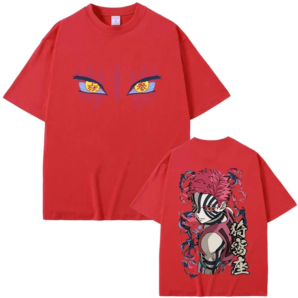 Anime Demon Slayer Akaza Eyes Graphic T-shirt Men's Women GlowCart