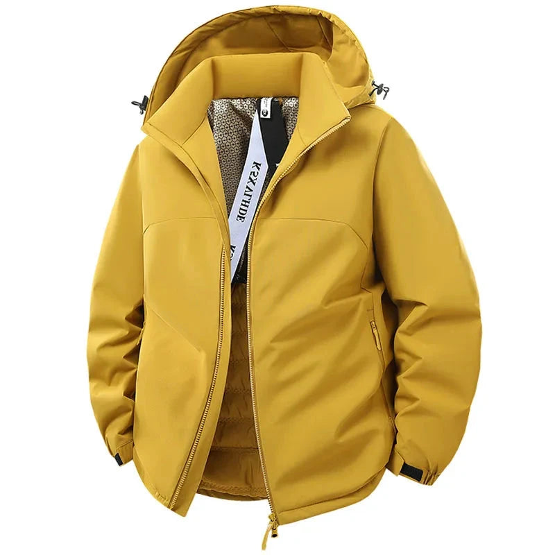 Jacket Mens Spring autumn New men jacket Solid color hooded GlowCart