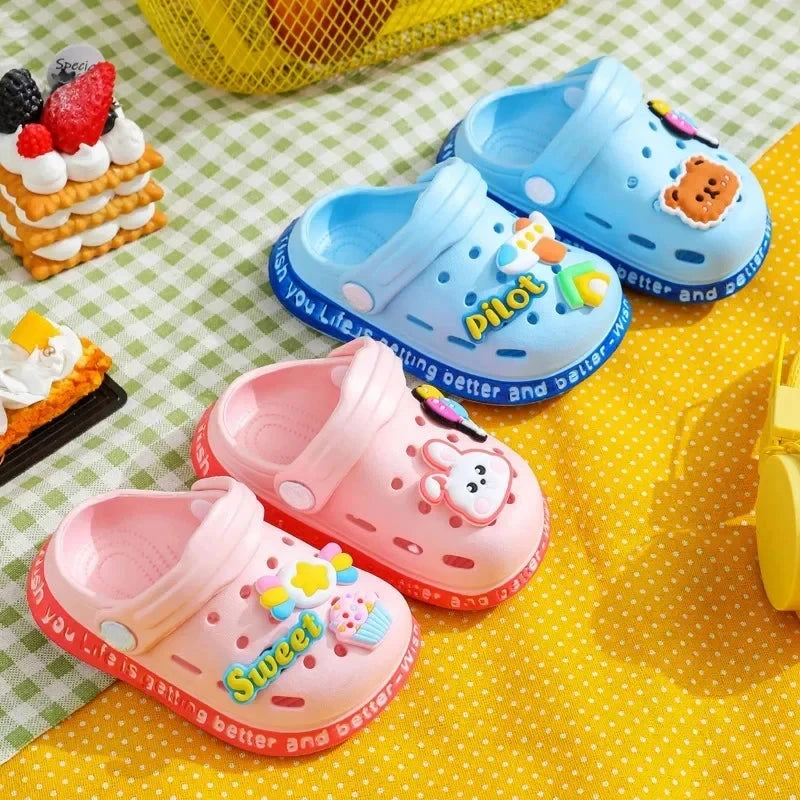 Summer Children Garden Slippers Shoes Boys&Girls Beach Sandal Kids Lightweight Breathable Cute Cartoon Slip Baby Slippers GlowCart