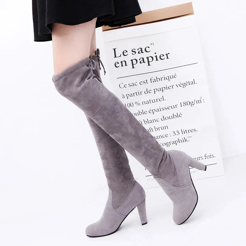 Thick Sole Knitted Long Boots for Women Fashion Elastic GlowCart