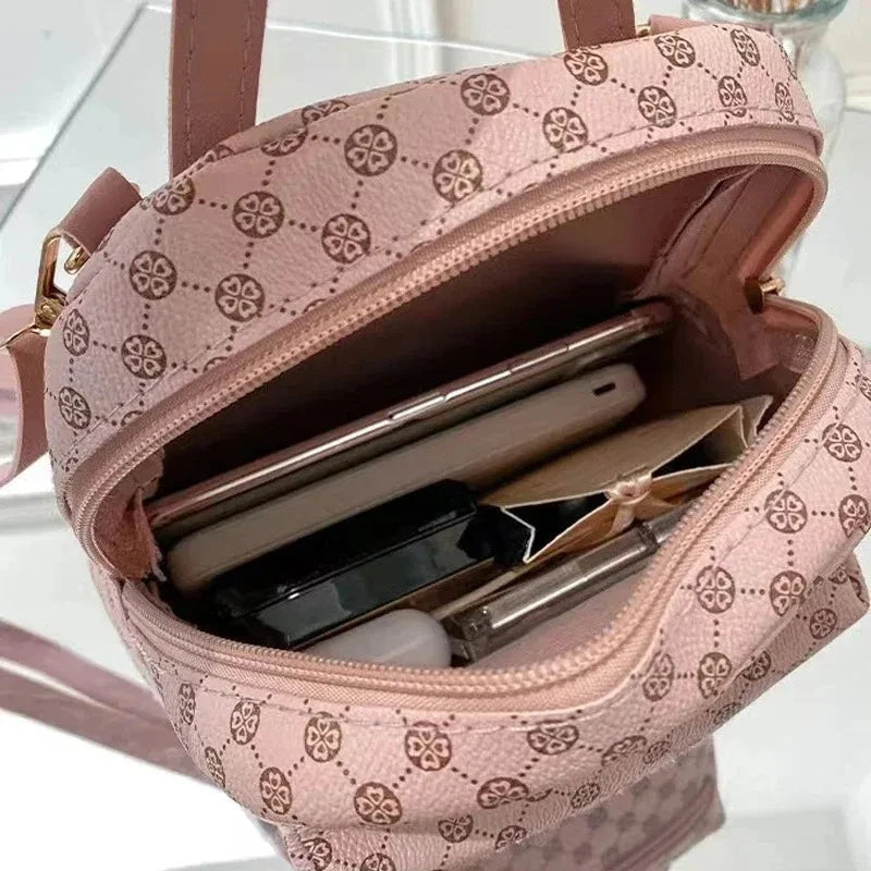 Shoulder backpack Ladies' Fashion bag Pink spots Female GlowCart