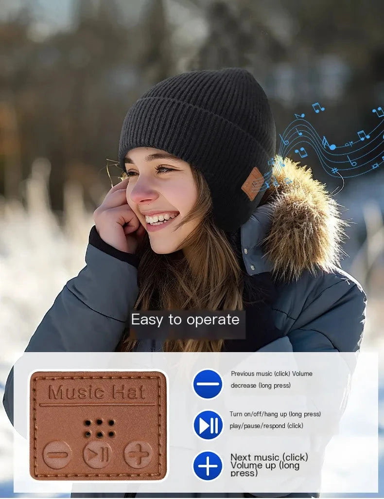 Wireless Bluetooth Earphone Hat Headset Rechargeable With GlowCart