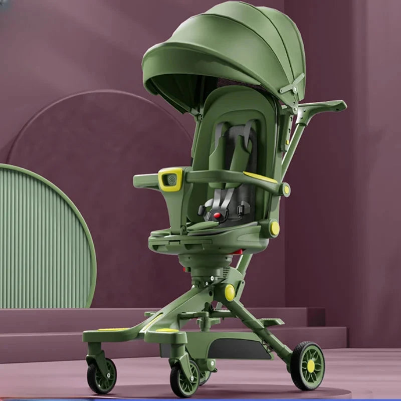 New Baby Stroller multifunction Two-way Sitting and Lying baby pram High view  Portable four wheels stroller children's cart GlowCart