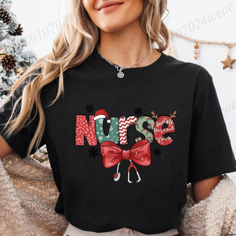 Christmas Nursing Women's T-shirts Christmas Nurse Shirt GlowCart