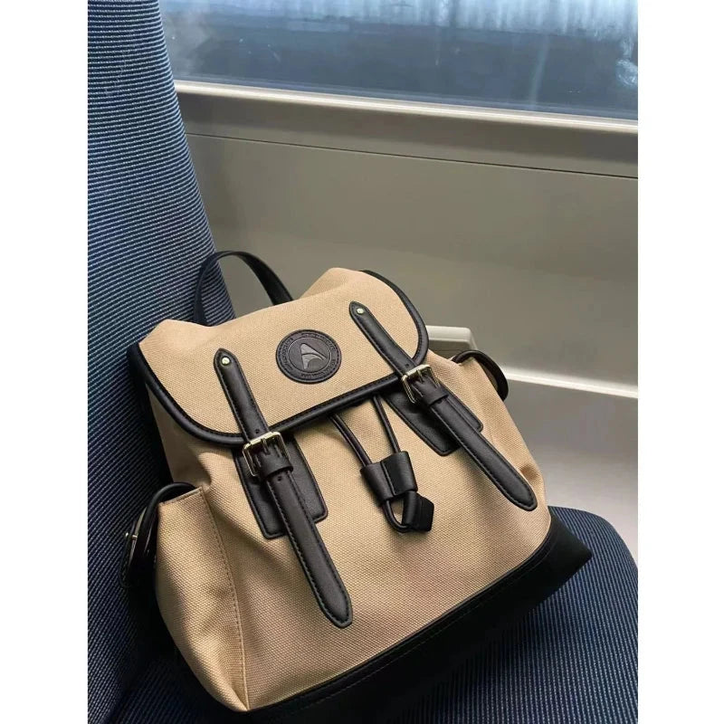 Autumn and Winter New Large-capacity Canvas Bag 2025 Niche Design Student Class Backpack Casual Versatile Handbag GlowCart