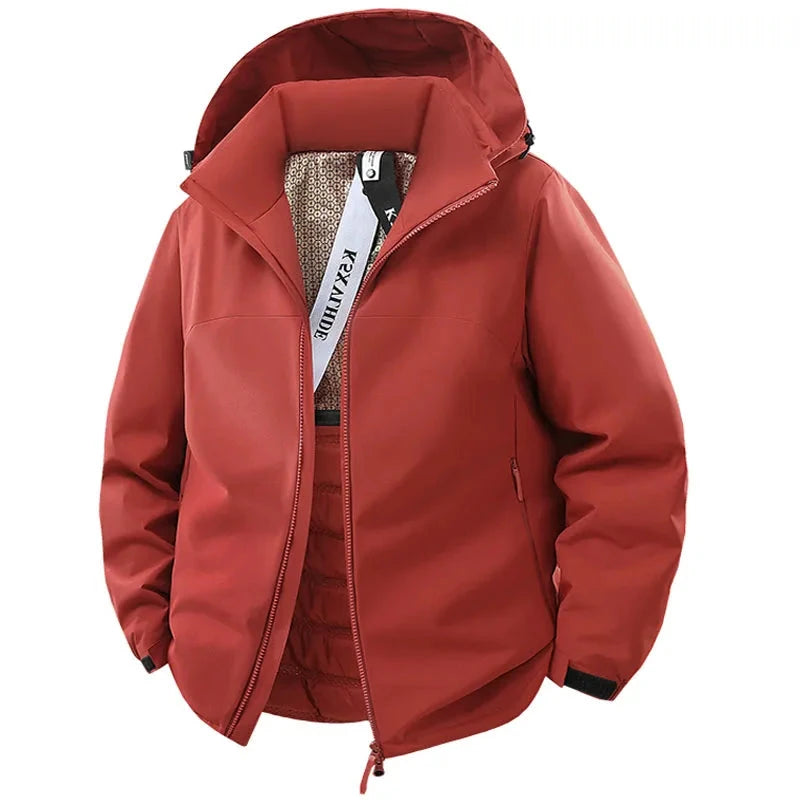 Jacket Mens Spring autumn New men jacket Solid color hooded GlowCart